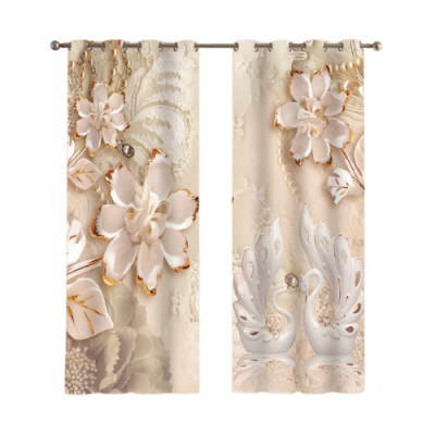 پرده گلدوزی VIP طرح سلطنتی گل برجسته